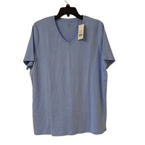 NWT Kim Rogers Perfectly Soft Large Essentials Wonka Americana SS V-neck T-Shirt